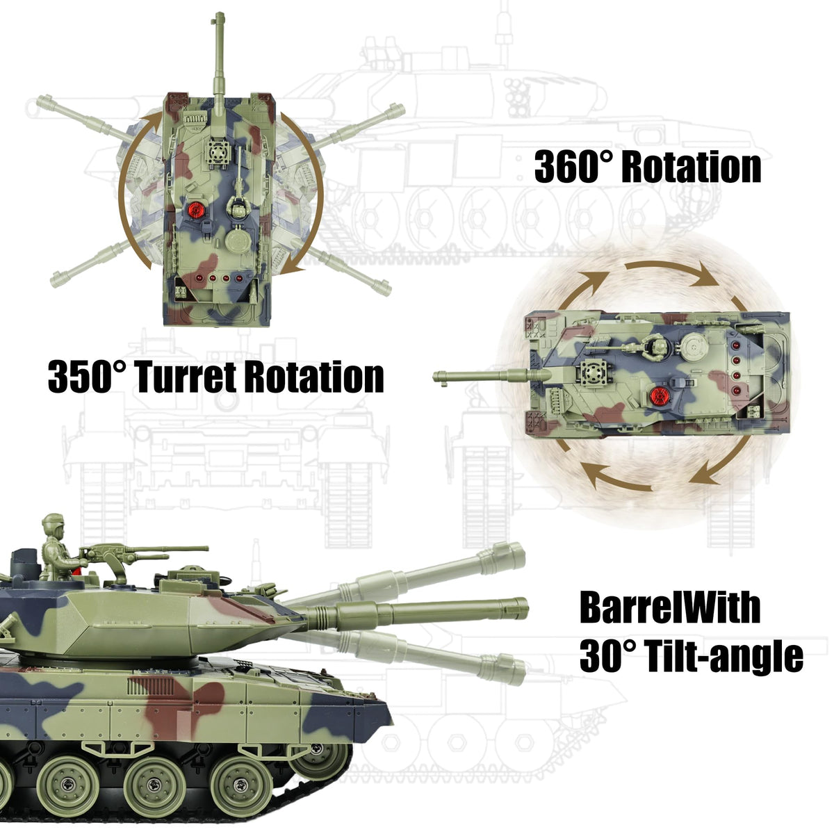 KAIM Ger Leopard II RC Tank multiplayer action for family fun