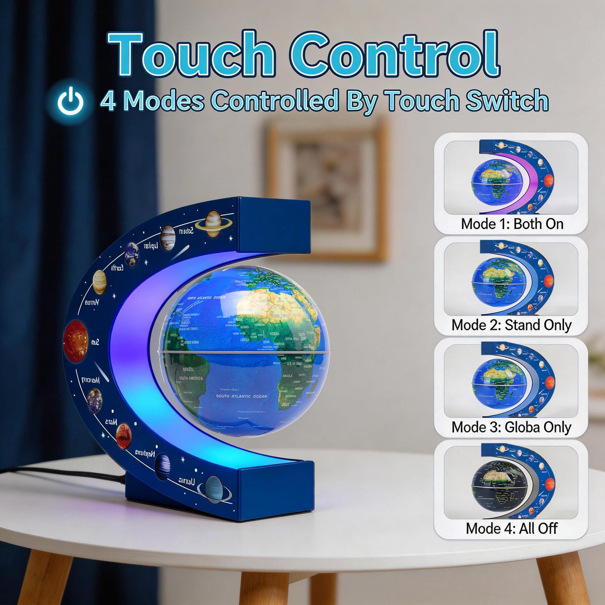 KAIMC blue acrylic frame showcases nine-planet artwork for learning.