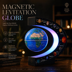 KAIMC color-changing LEDs illuminate the globe with dynamic tones.