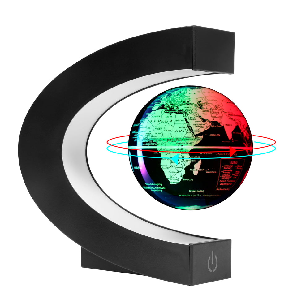 KAIMC magnetic levitation globe lamp hovering above a sleek desk for elegant decor