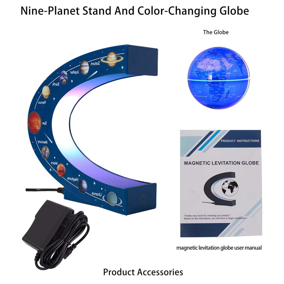 KAIMC levitating globe adds a stylish desk decor for offices.