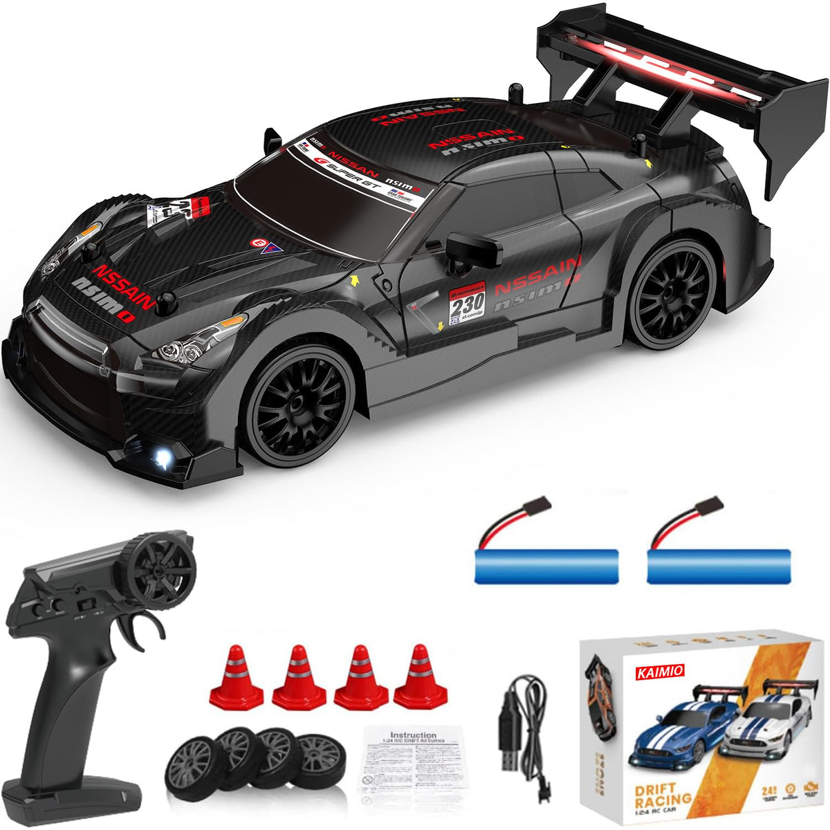 KAIMIO 1:24 RC drift car with high-speed potential for exciting races.