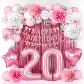 KAINSY 20th birthday number balloon as a bold photo-ready centerpiece.