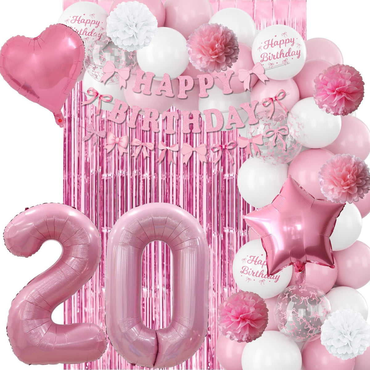 KAINSY pastel pink latex balloons enhance the color palette.