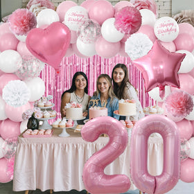 KAINSY pink heart foil balloons spark cute accents.