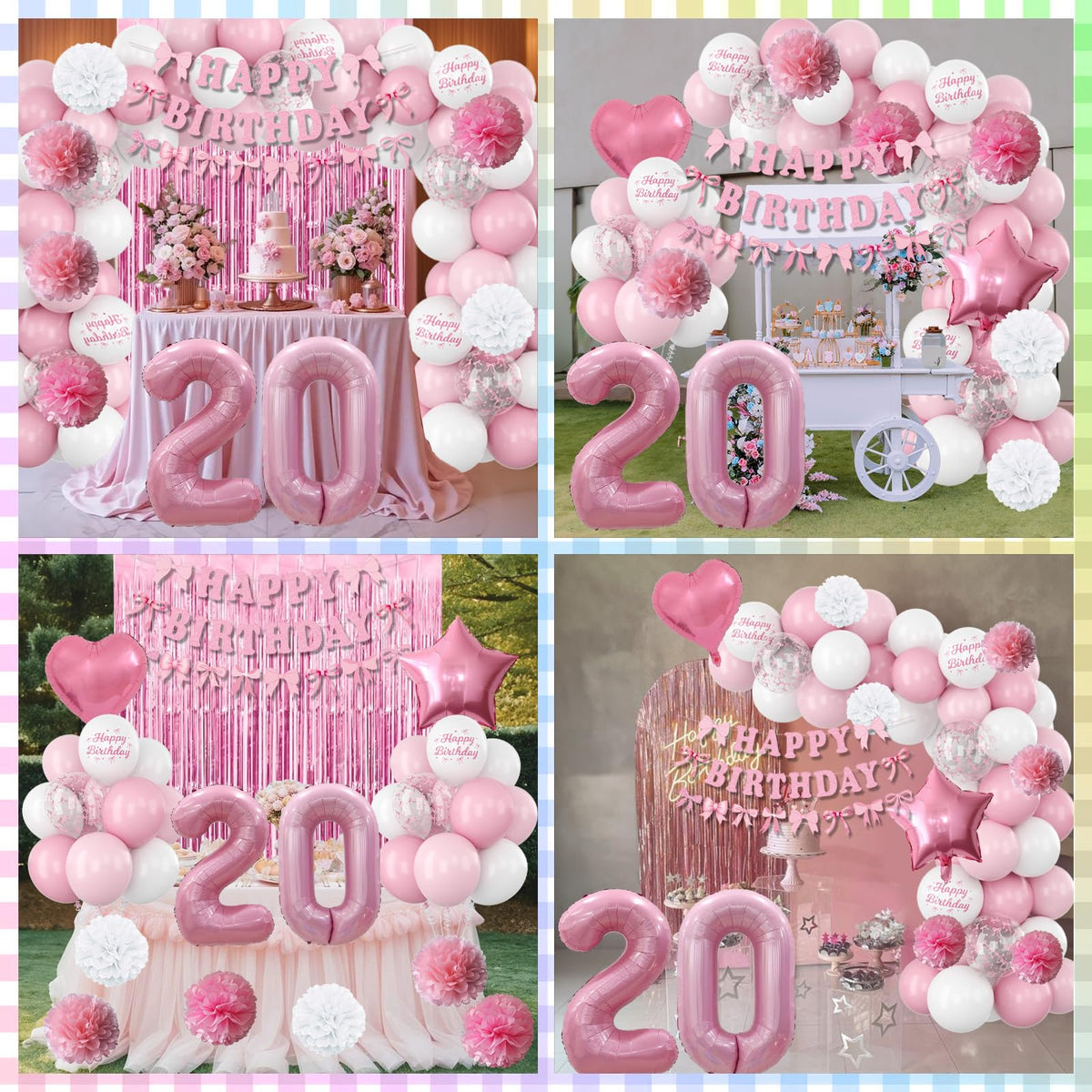KAINSY pink star foil balloons bring festive shine.