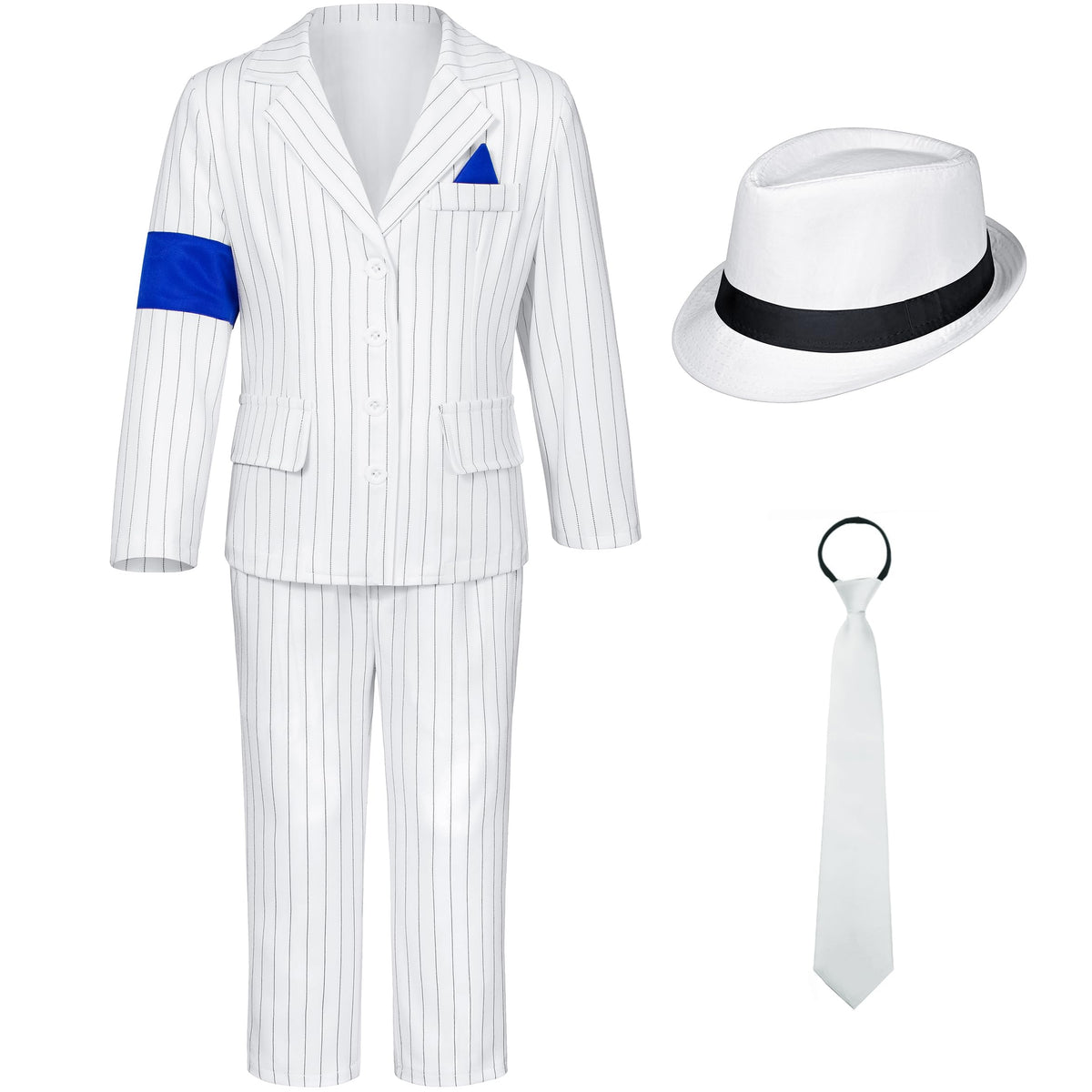 KAIPUTE Dance Star Costume white stripe suit for vibrant stage performances