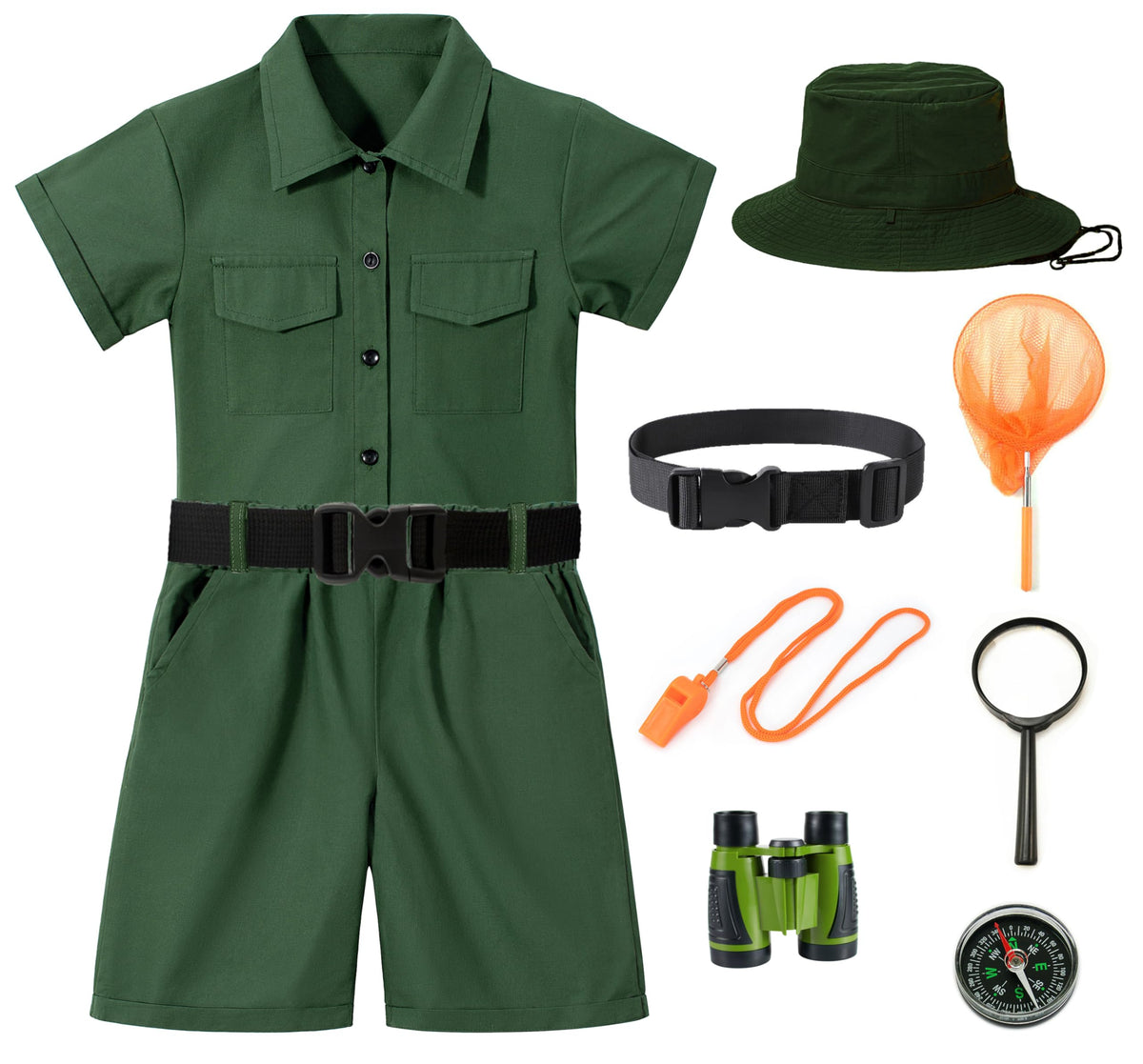 KAIPUTE Kids Explorer Costume belt adds authentic detail for role-play adventures.