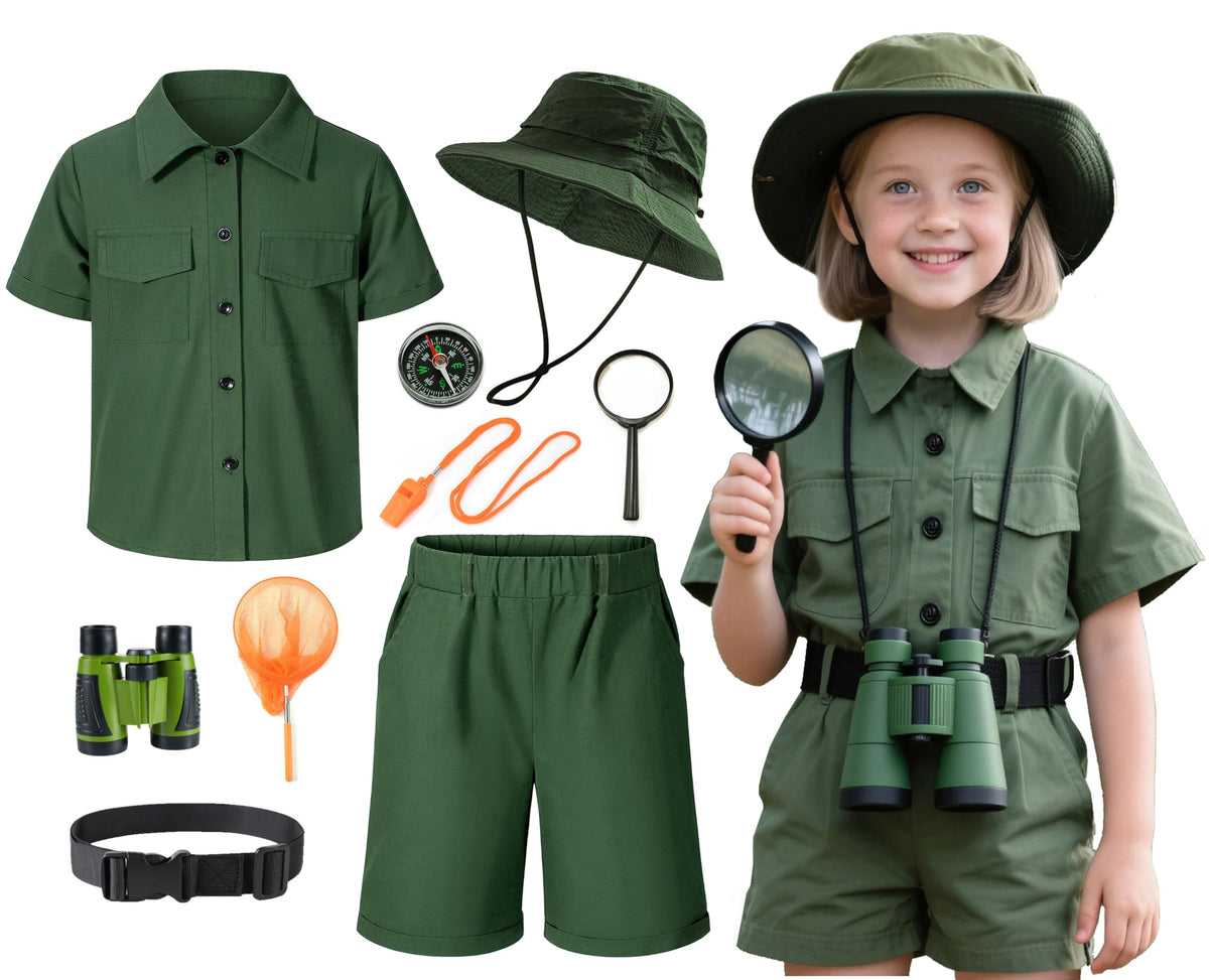 KAIPUTE Kids Explorer Costume shirt for breathable outdoor play and comfort.