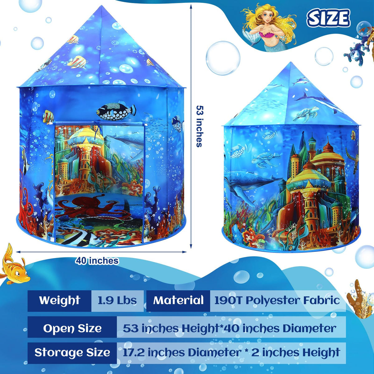 KAIVEE Ocean Kids Tent ideal birthday gift for toddlers and preschoolers.