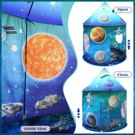KAIVEE Space World Play Tent easy-assembly design helps quick setup.