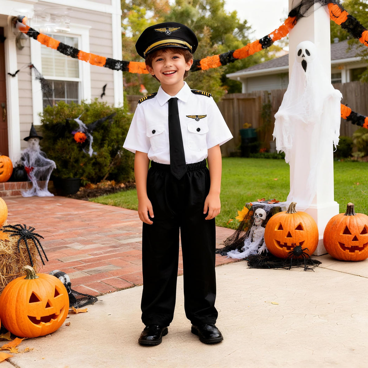 KAKALVER kids pilot costume hat completes authentic aviation look.