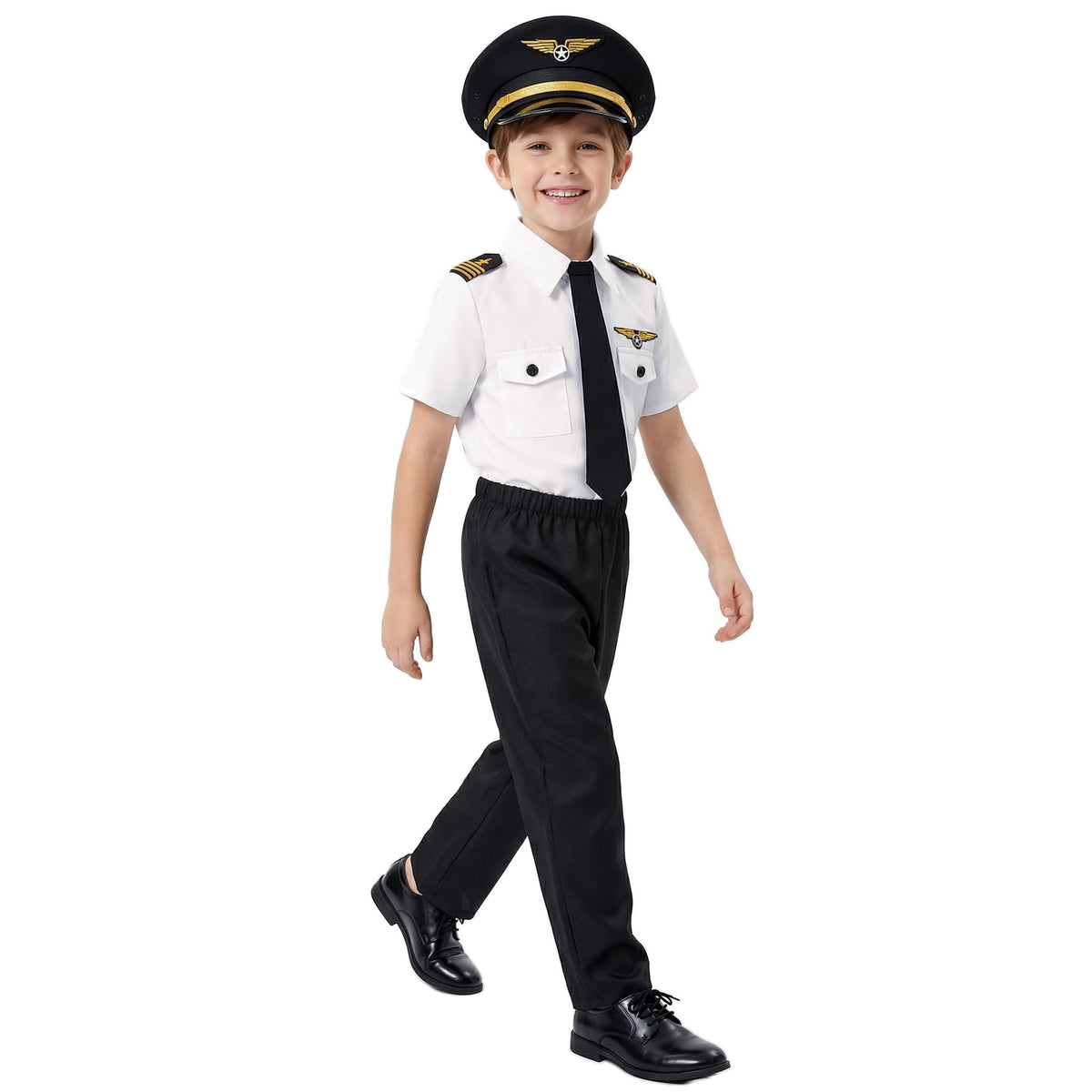 KAKALVER kids pilot costume skirt with epaulets for career day.