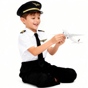 KAKALVER kids pilot costume tie adds captain flair.