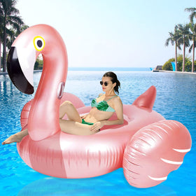 Kakashi giant flamingo pool float body supports one adult for lounging
