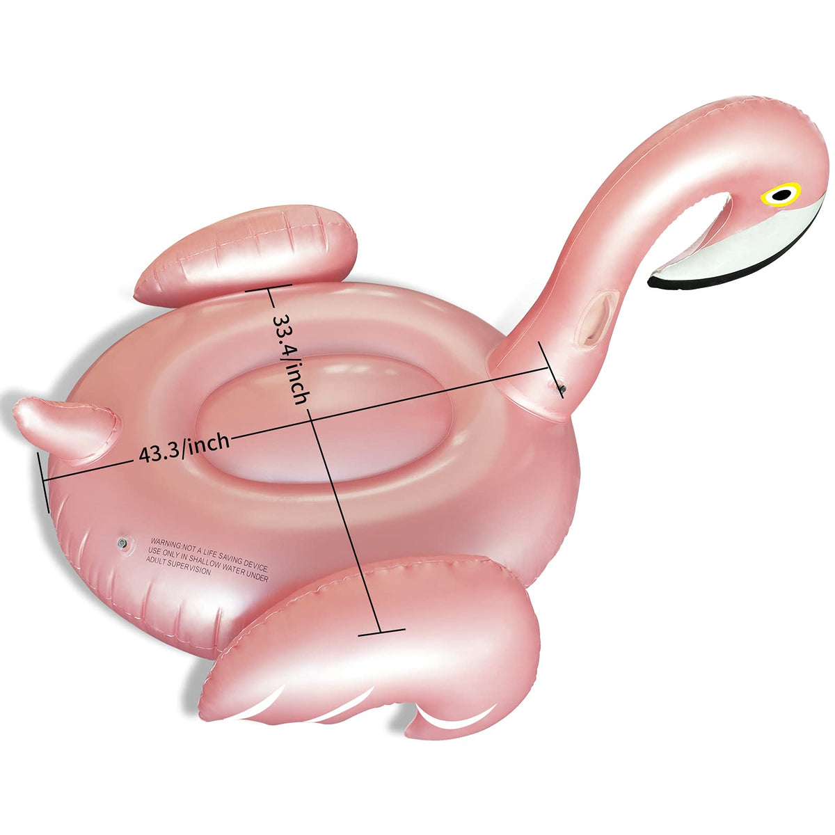 Kakashi flamingo pool float head detail shows seating orientation