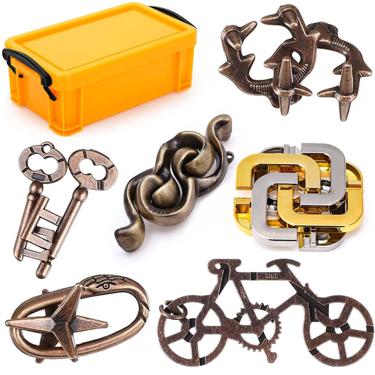 KaKeDuJa metal brain teaser set for family challenges and mental flexibility