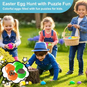 KaKeDuJa metal wire puzzles inside colorful eggs for Easter egg hunts