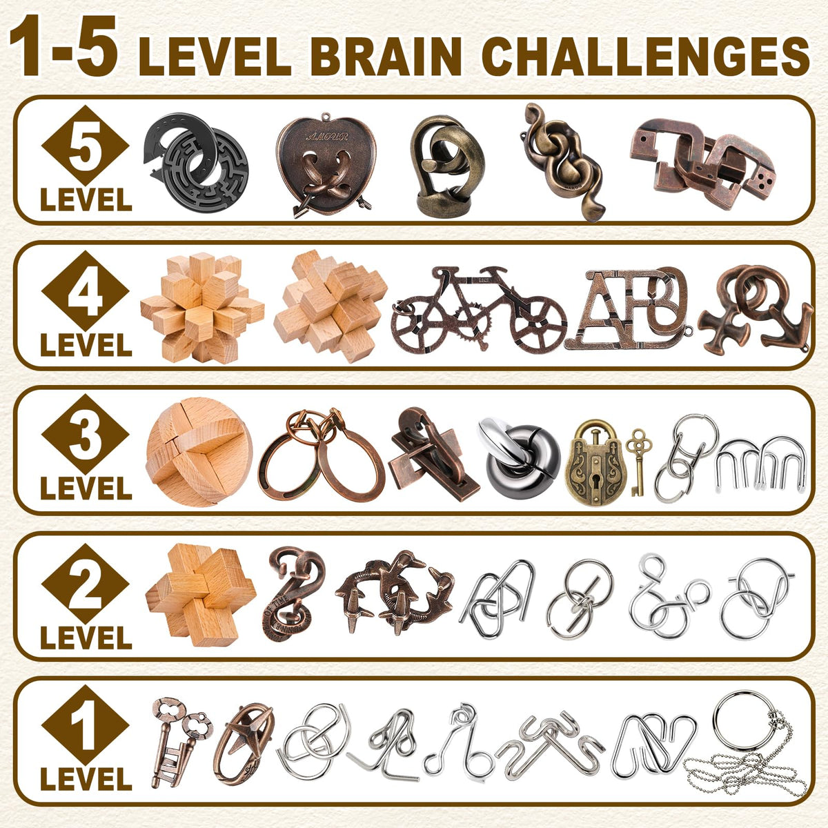 KaKeDuJa wooden brain teaser puzzle highlighting tactile feel and natural wood