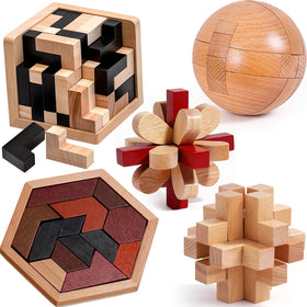 KaKeDuJa wooden cube puzzle for adults and kids, ideal for on-the-go problem solving.