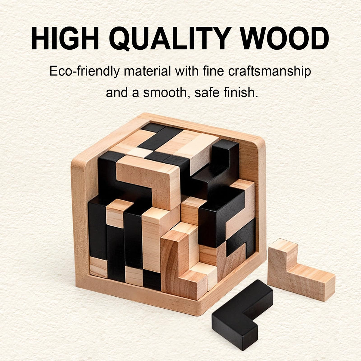 KaKeDuJa shape-design wooden puzzle set promotes logical thinking.