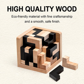 KaKeDuJa shape-design wooden puzzle set promotes logical thinking.