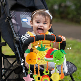 KAKIBLIN baby hanging rattle fruits pack 03: teether-friendly design for early teething comfort.
