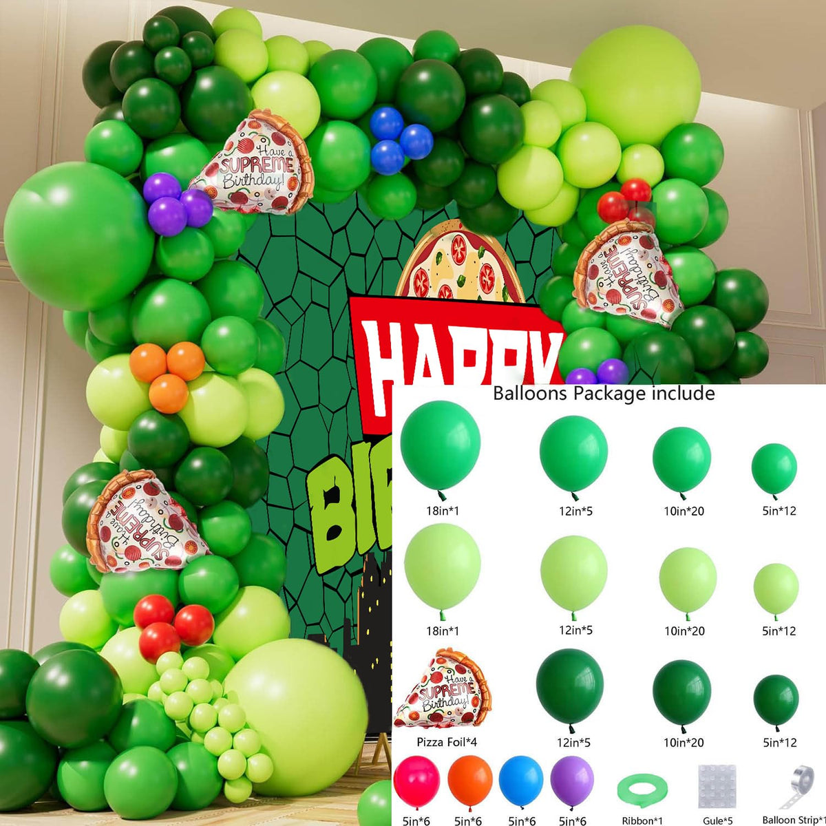 Kakoeoa pentagram pizza foil balloon adds fun party accents.