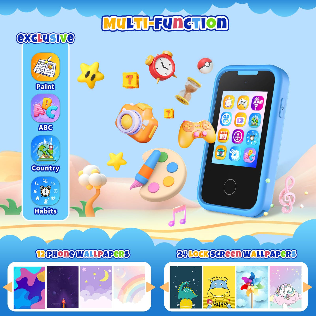 KAKTIN Kids Phone records 1080p video for fun family moments.