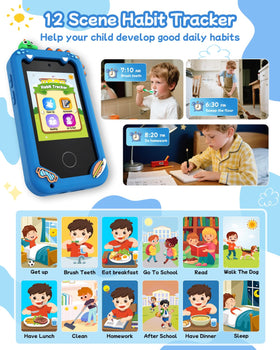 KAKTIN kids smart phone blue in travel bag, perfect for trips