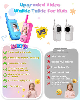 KAKTIN outdoor-use walkie talkies for kids, sturdy design for adventures.