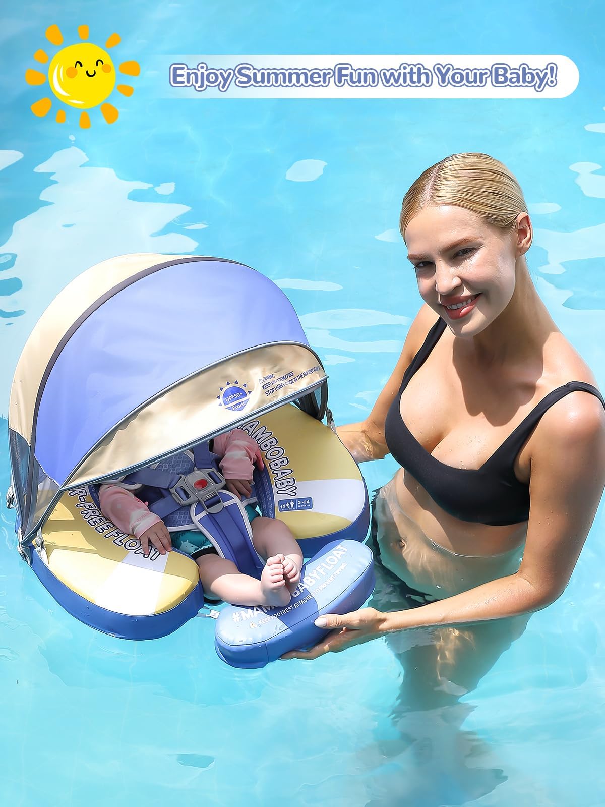 Kalolary Mambobaby shade canopy adapts to baby direction for sun safety.