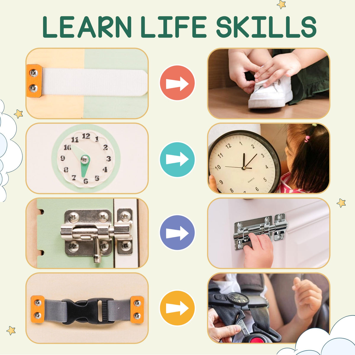 Kalotoys busy board gears and bead slider enhancing hand-eye coordination