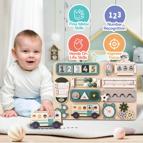 Kalotoys large busy board detachable bus toy promotes independent play