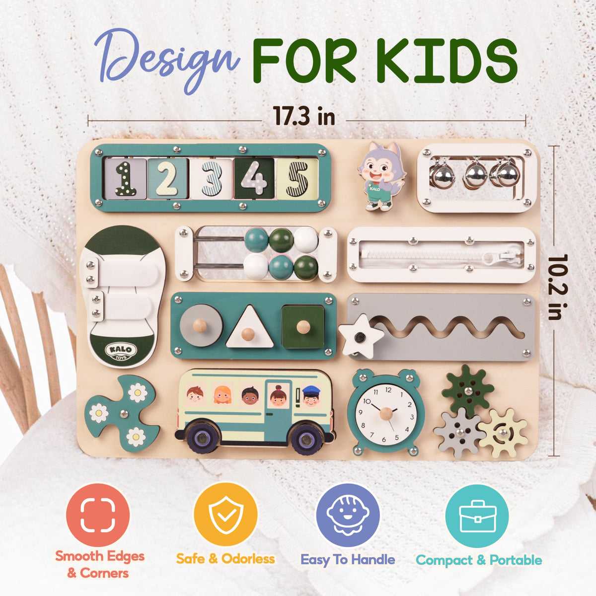 Kalotoys large busy board spinning gears enhance tactile problem solving