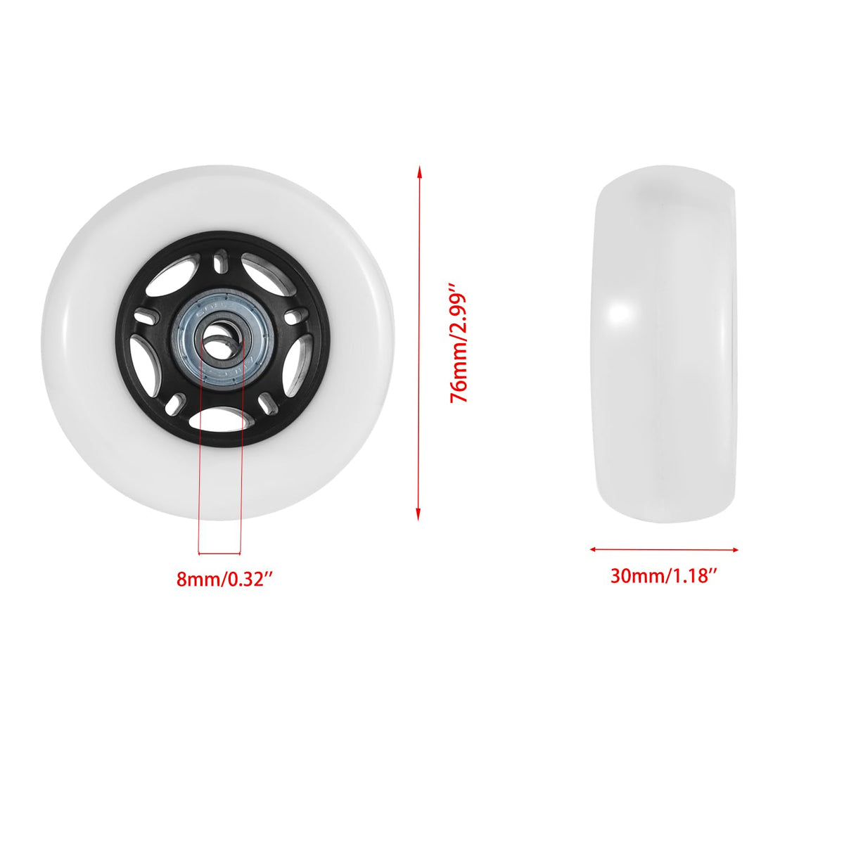 KAMIER wheel set includes two wheels and screws for easy rear-wheel replacement