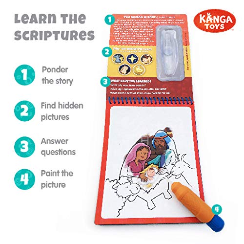 KangaToys Aqua Brush 2-Pack birth of Jesus page supports early literacy