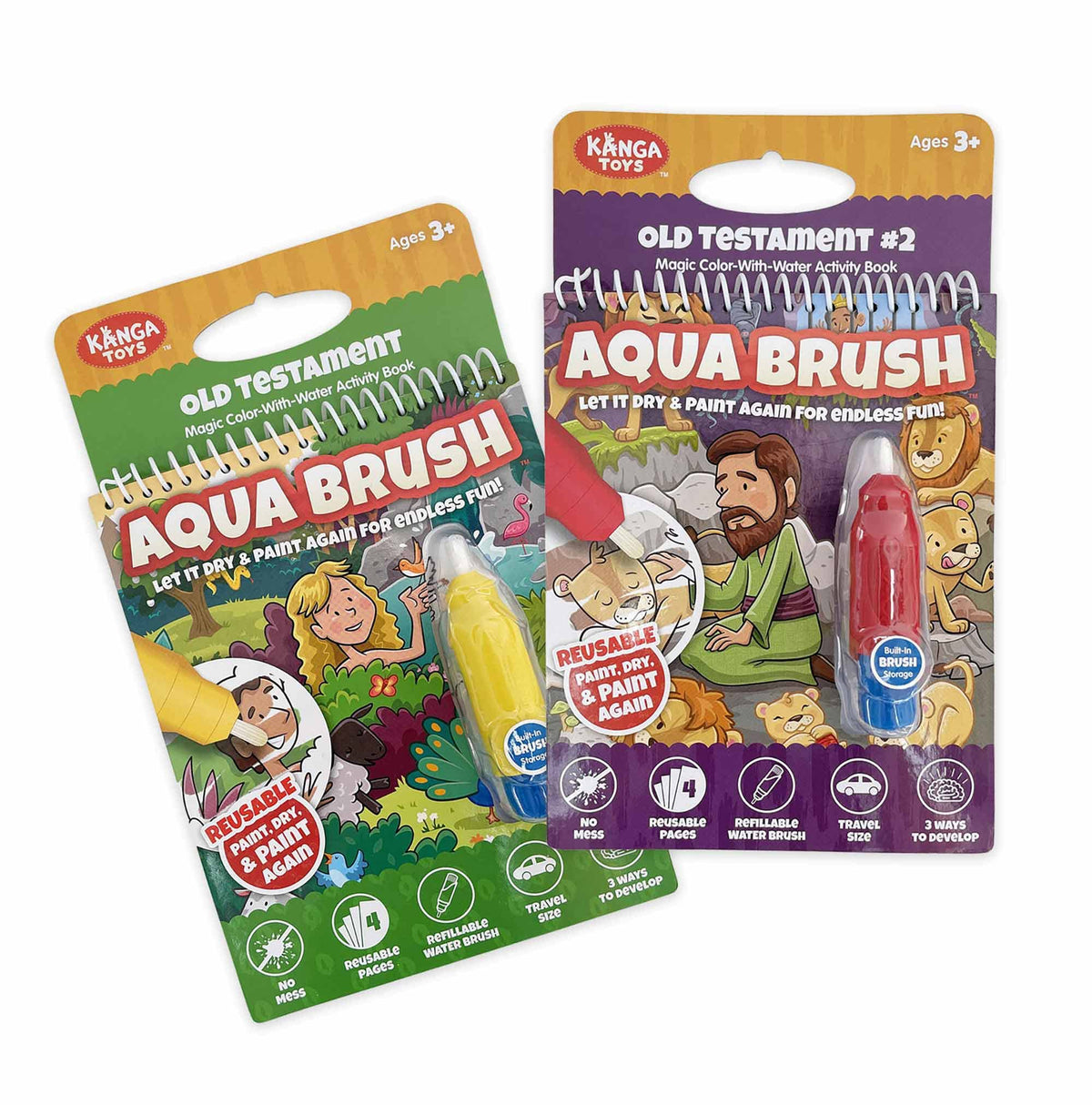 KangaToys Aqua Brush 2 Pack cover with reusable color-with-water activity pages.