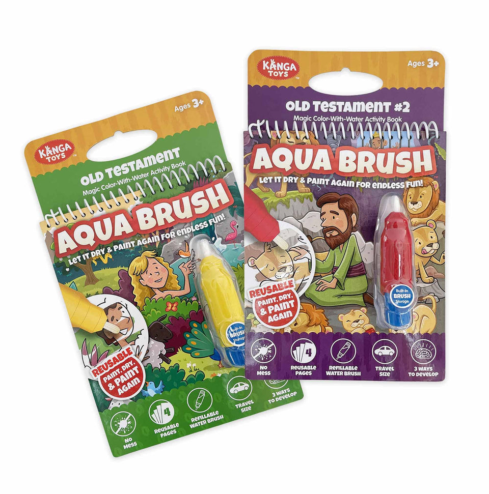 KangaToys Aqua Brush 2 Pack cover with reusable color-with-water activity pages.