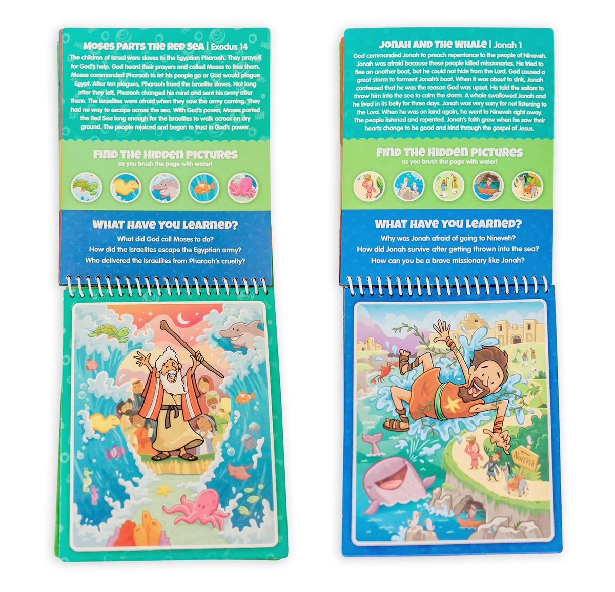 KangaToys Aqua Brush 2 Pack gospel scene ready to paint with water.