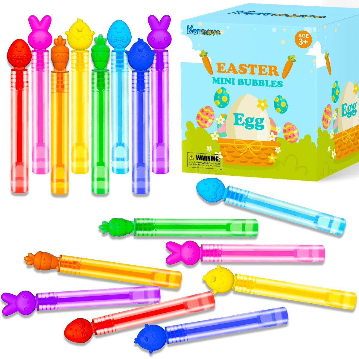 Kannove Easter mini bubble wand with chicken design for classroom party favors