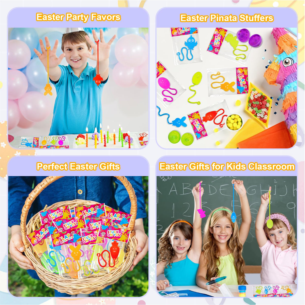 Kannove Easter sticky hands display case for easy storage and quick setup.