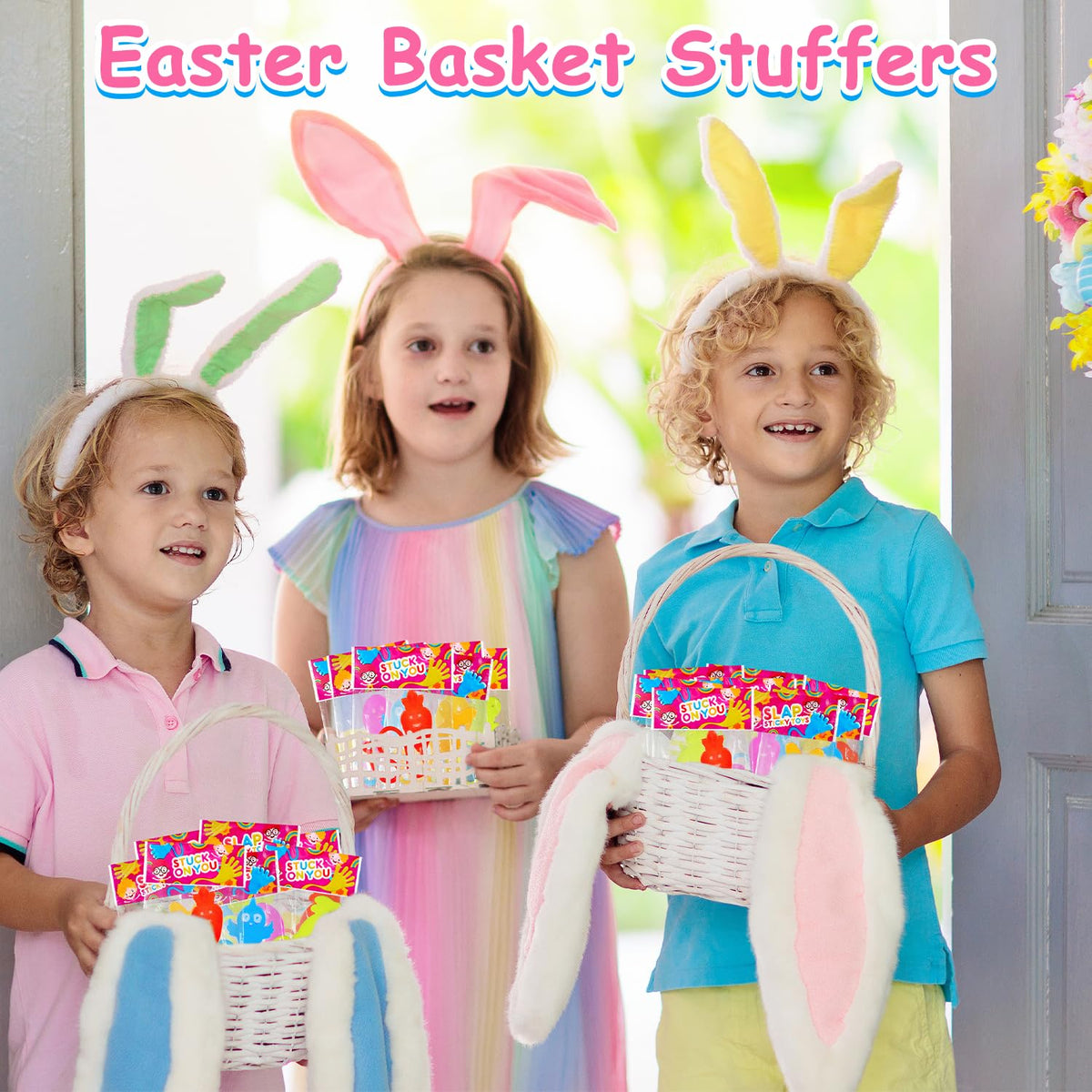 Kannove Easter sticky hands in mixed colors for versatile party favors.