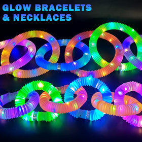 Kannove Glow Sticks bracelet-necklace-crown setup for creative DIY kids crafts.