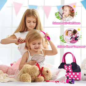 Kaodezhu pretend purse makeup kit includes safe, imaginary makeup pieces