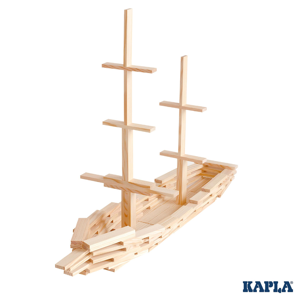 KAPLA closeup highlights wood texture, inviting tactile, sensory engagement