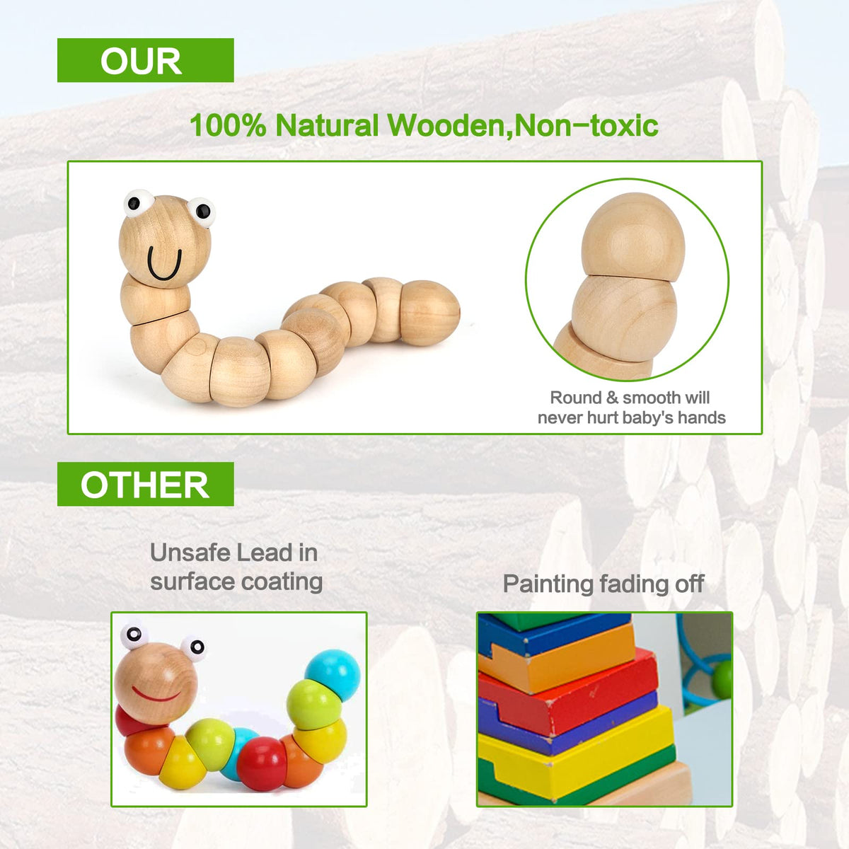 Kaqinu non-toxic wood finish, safe for little hands.