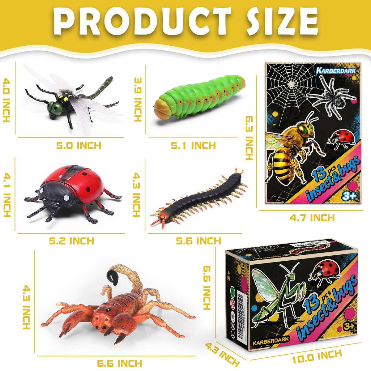 KarberDark gift box packaging showcases the insect toy set for gifting.