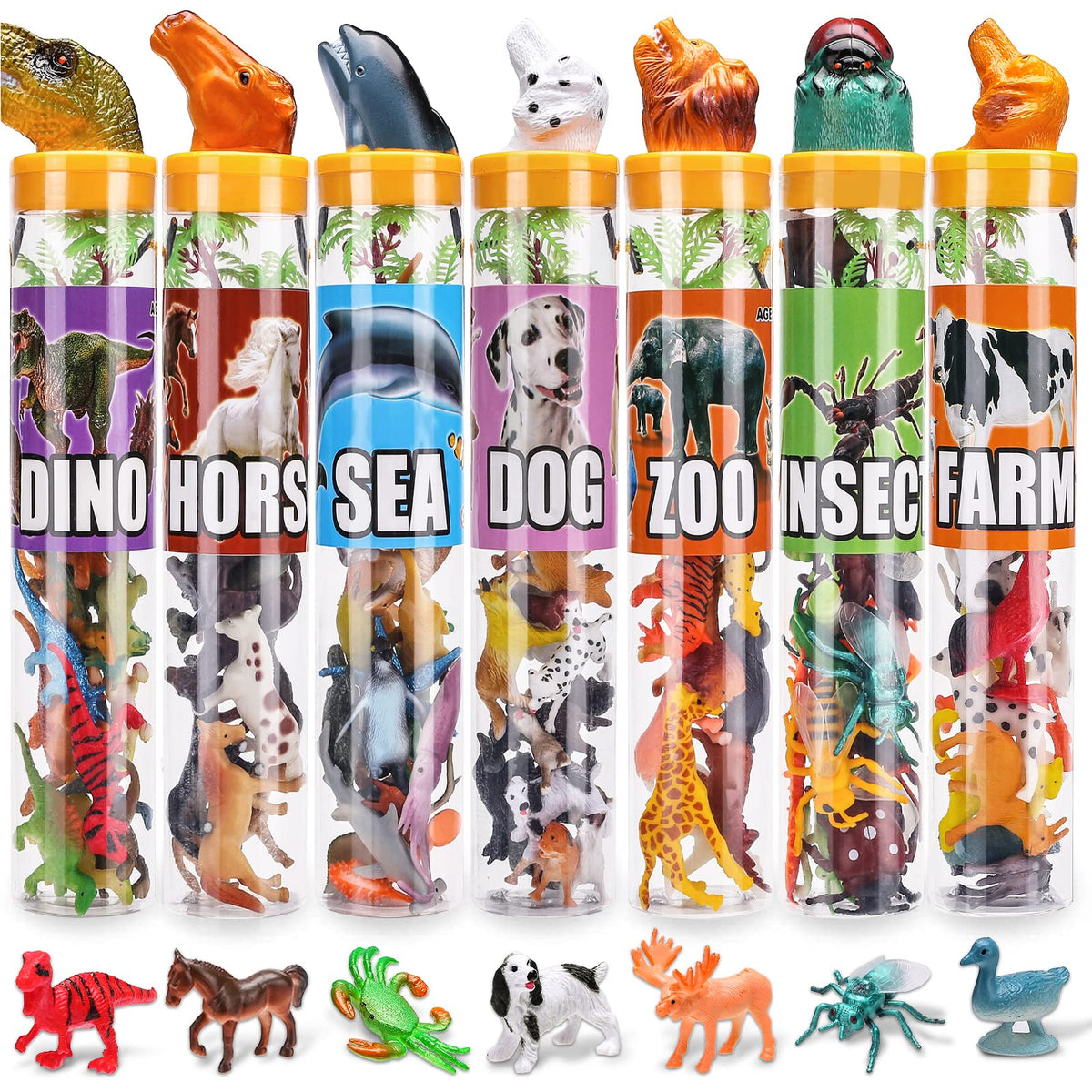 KarberDark mini ocean animal figures for tactile play and sensory exploration.