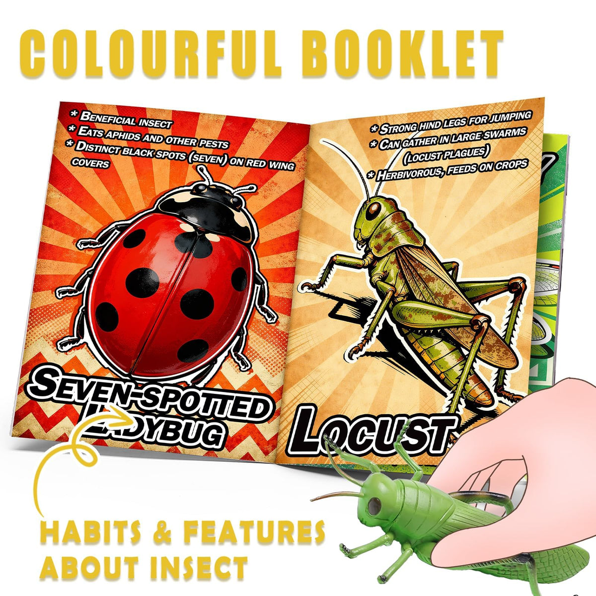 KarberDark sensory-bin play setup with realistic insects for tactile exploration.